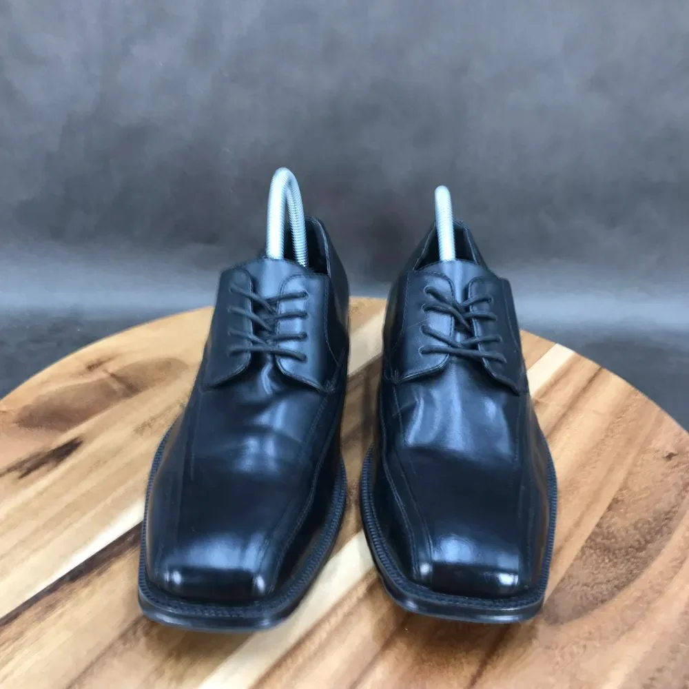 J. Ferrar Black Faux Leather Derby Dress‎ Shoes Lace Up Mens Size 9